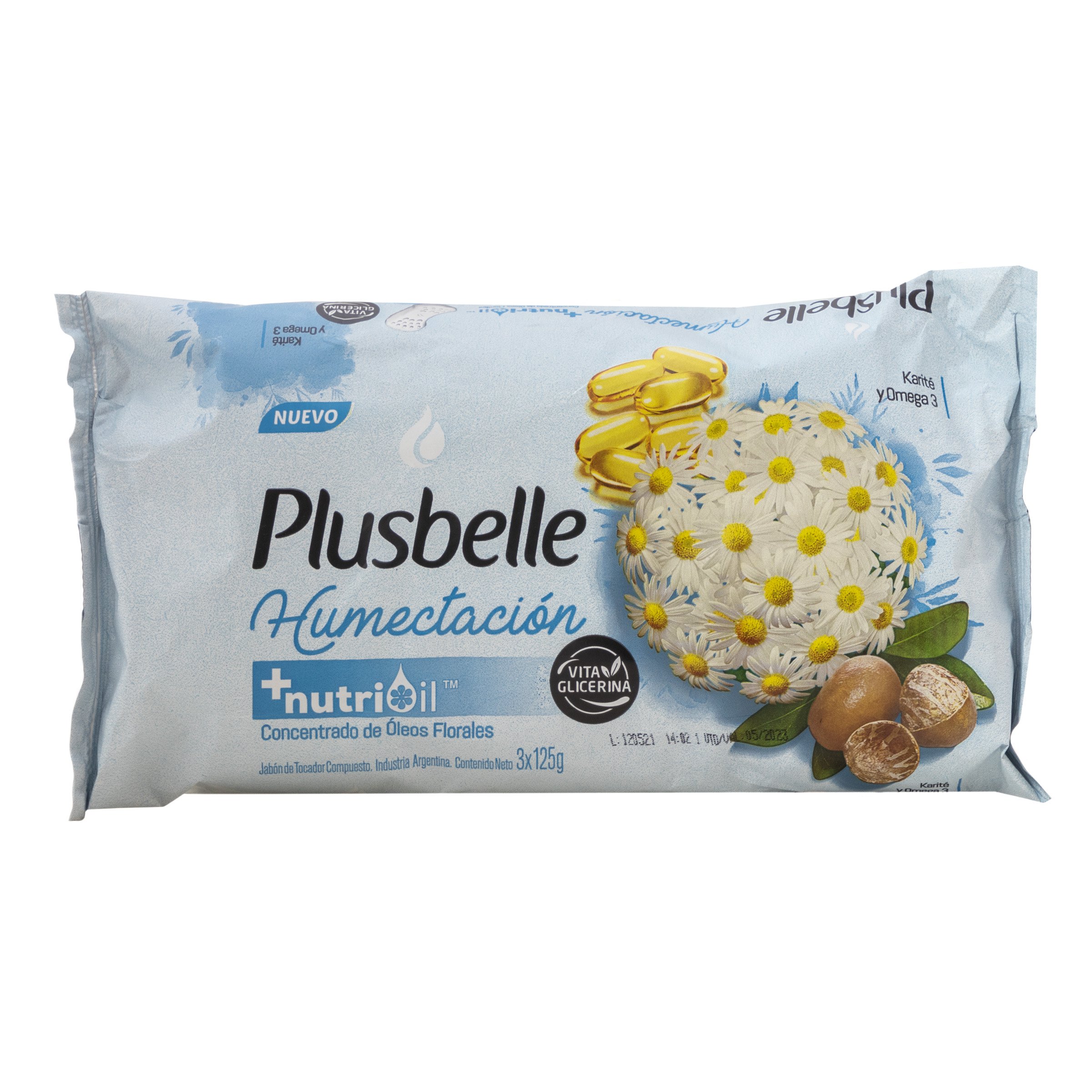 PLUSBELLE JABON 125GRX 3 HUMECT VIT